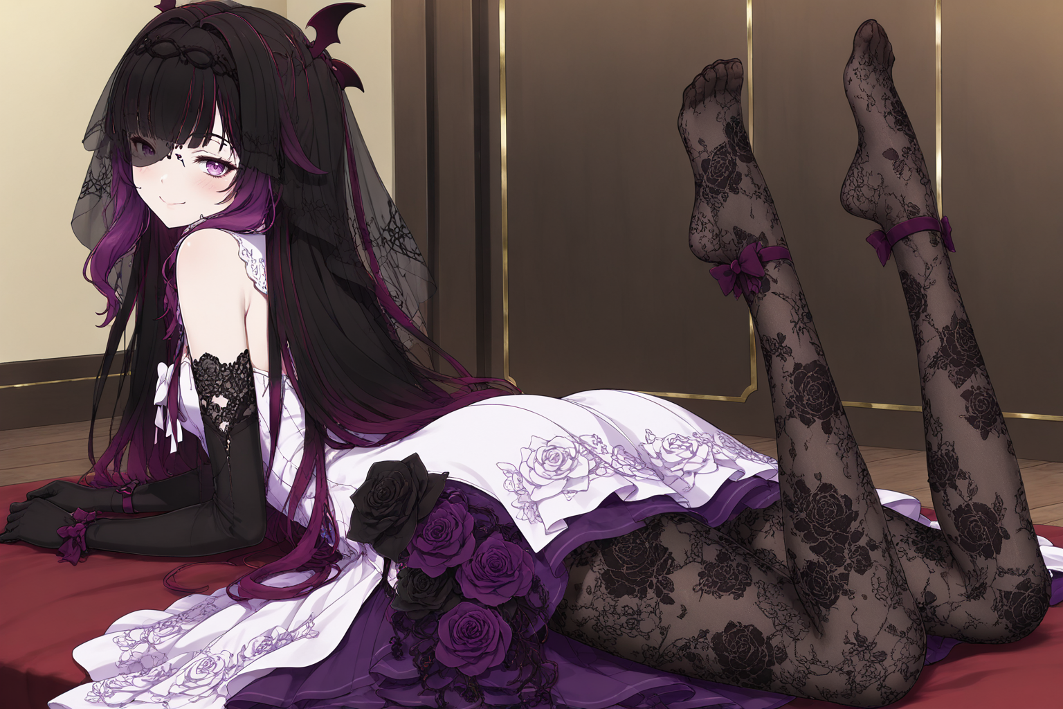 Vampire Columbine skin from Genshin Impact - Series Girls from Genshin Impact, 18+, My, Neural Network Content, Genshin impact, Anime, Columbina (Genshin Impact), Erotic, Boobs, Booty, Stable diffusion, Neural network art, Anime art, Etty, Underpants, Neurovideo, Short videos, Vertical video, Soundless, Pantsu, Underwear, Choker, Video, Longpost, NSFW