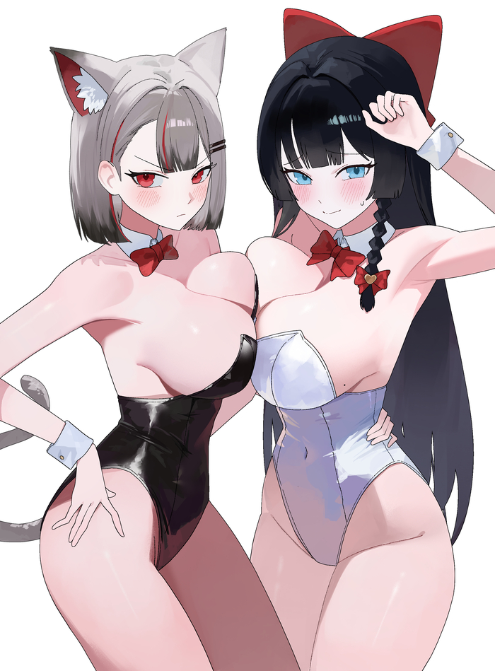 Neneko Mashiro & Shirayuki Hina - 18+, Anime Art, Аниме, Virtual YouTuber, Stellive, Neneko Mashiro, Shirayuki Hina, Animal Ears, NSFW