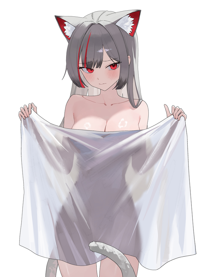 Neneko Mashiro - 18+, Anime Art, Аниме, Virtual YouTuber, Stellive, Neneko Mashiro, Хвост, NSFW