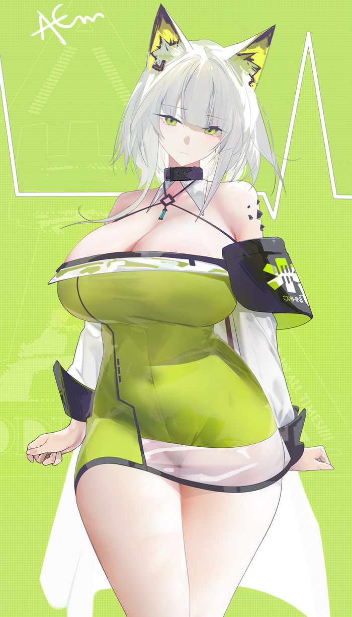 ADA.x's response to Kal'tsit - 18+, Anime art, Anime, Arknights, Kaltsit, Animal ears, Hand-drawn erotica, Boobs, Omone Hokoma Agm, Erotic, Art, Reply to post, NSFW