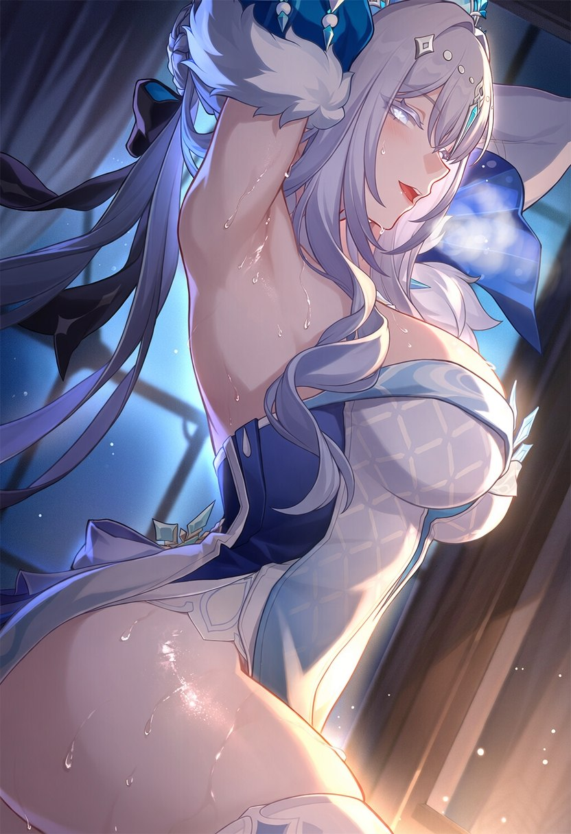Queen - 18+, Neural Network Content, Art, Anime, Anime art, Hand-drawn erotica, Erotic, Neural network art, Genshin impact, Tsaritsa (Genshin Impact), Games, Game art, Longpost, NSFW