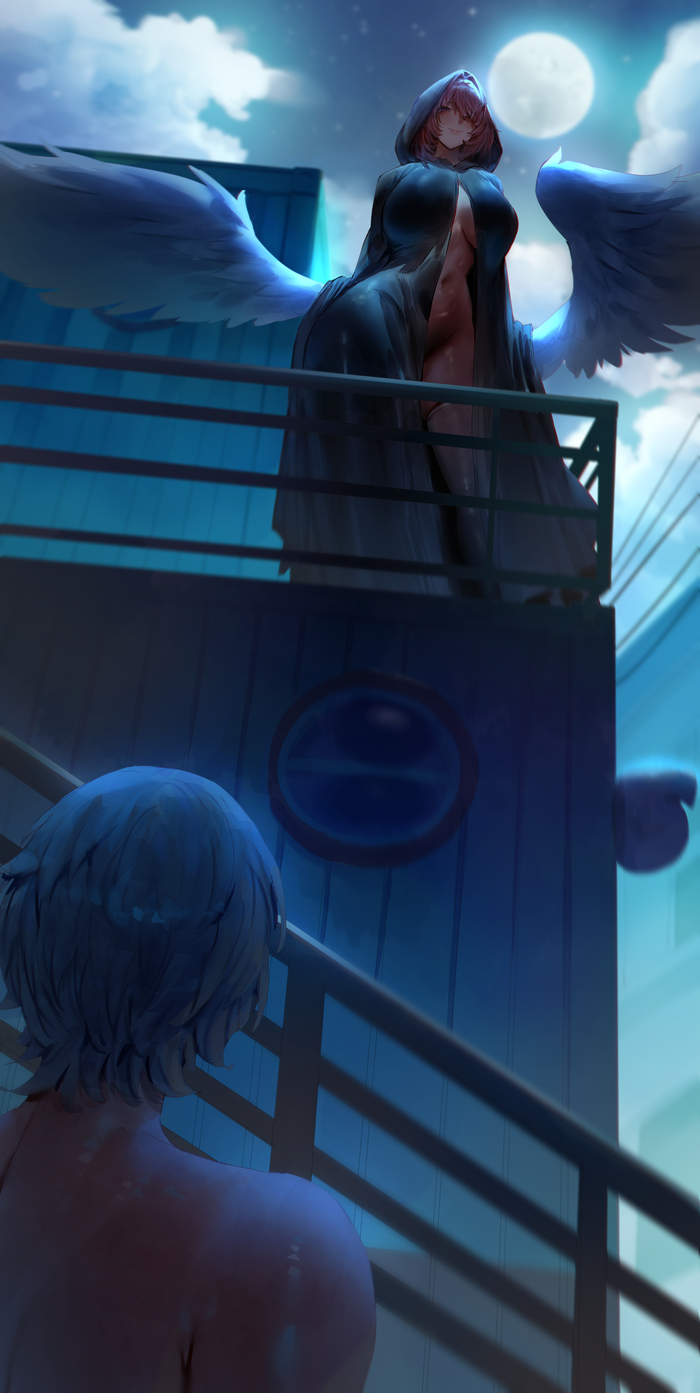 Gotcha... - 18+, Rororo, Art, Anime, Anime art, Hand-drawn erotica, Erotic, Zenless Zone Zero, Ramiel (zzz), Wise (zzz), Extra thicc, Games, Game art, NSFW
