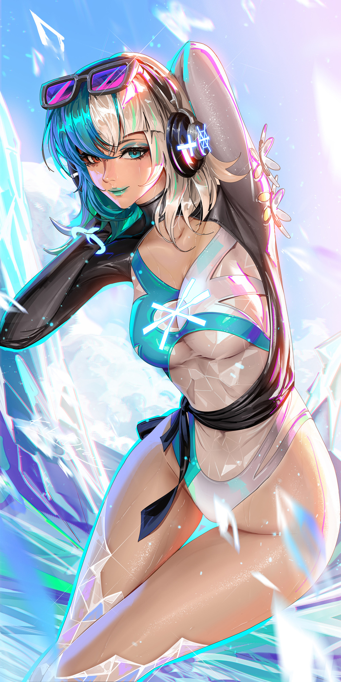 Luna Snow - 18+, Anime art, Anime, Games, Marvel, Marvel Rivals, Liang xing, Luna Snow, NSFW