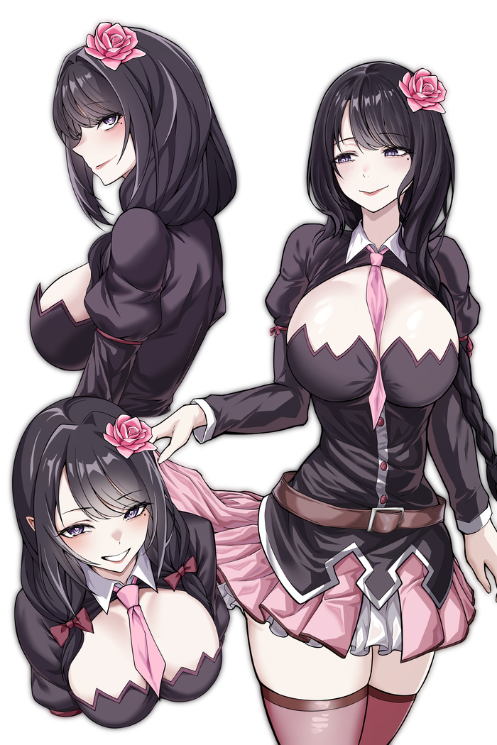 We swapped clothes - 18+, Anime art, Anime, Re: Zero Kara, Elsa Granhiert, Konosuba, Yunyun, Crossover, Longpost, NSFW