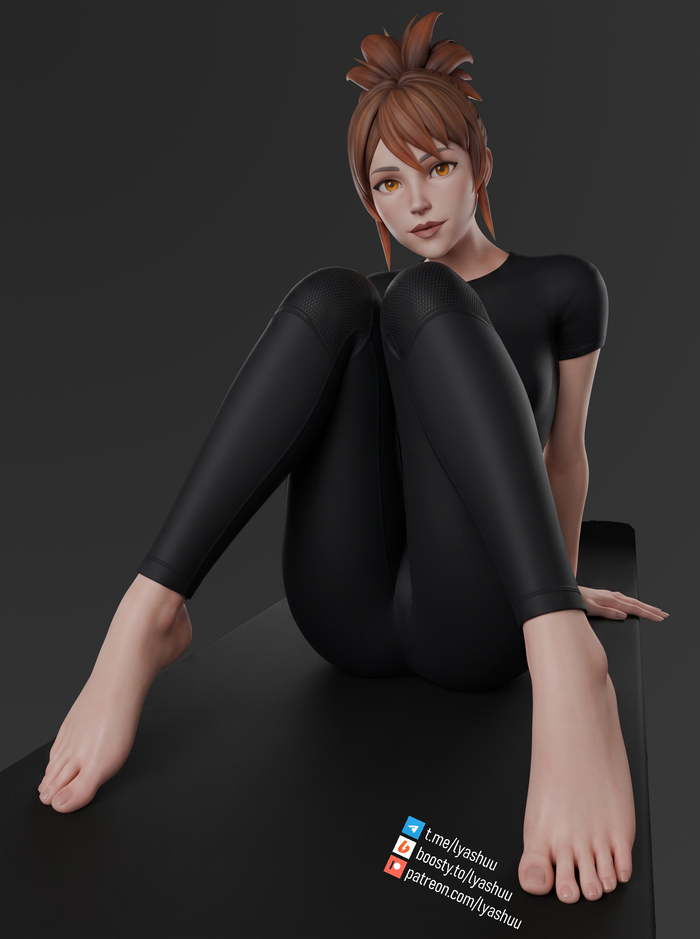 Marcy | Dota 2 - 18+, My, Foot fetish, Legs, Marci, Dota, Dota 2, Game art, Lyashu, Valve, 3D, Computer graphics, NSFW