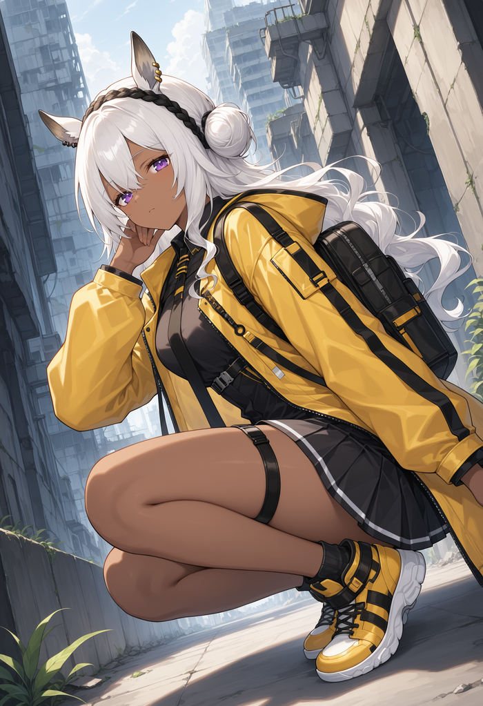 Tuye (Arknights) - 18+, My, Neural Network Content, Anime, Anime art, Stable diffusion, Neural network art, Arknights, Tuye, Colorful hair, Longpost, NSFW