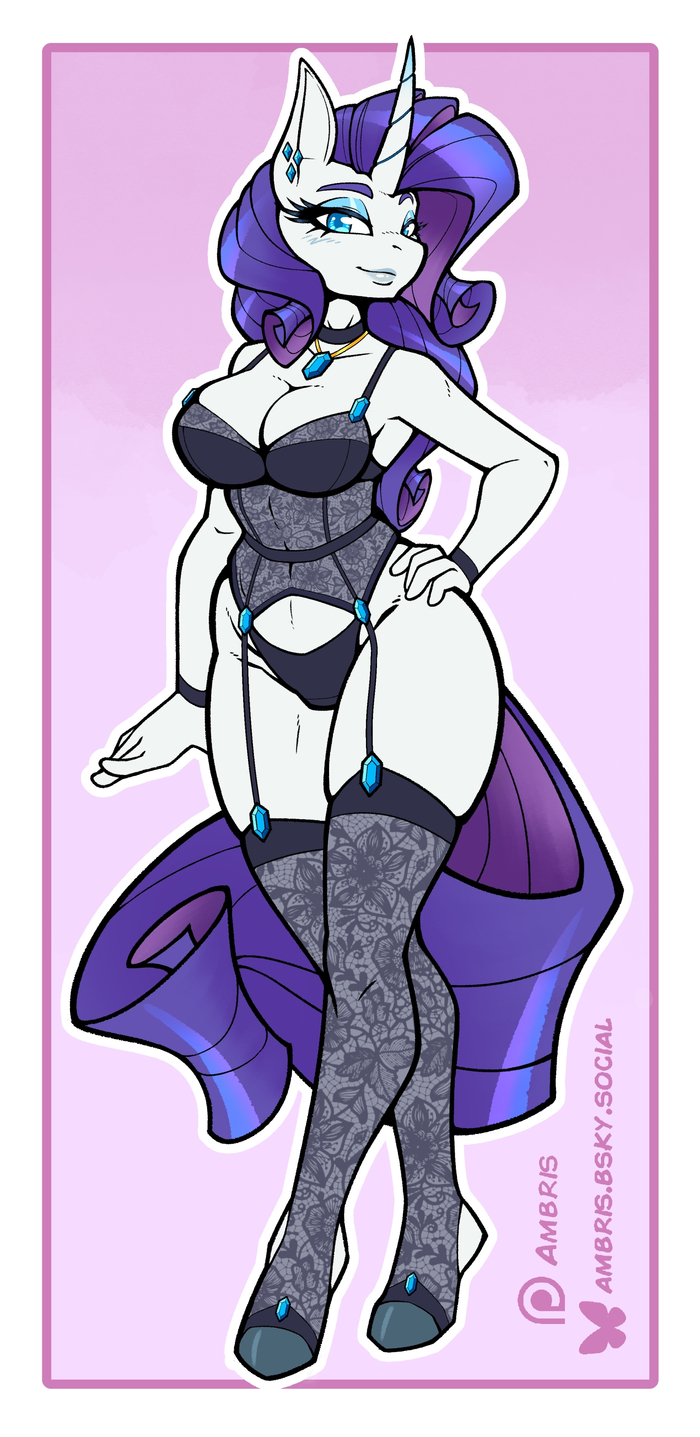 The difference between a hundred and a thousand bits - 18+, My little pony, PonyArt, Rarity, MLP Suggestive, Ambris, Anthro, Longpost, NSFW