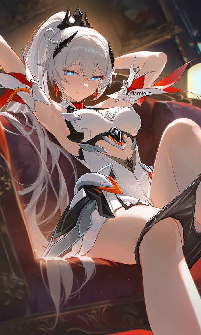 Good Morning with Kiana - 18+, Neural Network Content, Anime, Pixiv, Anime art, Kiana kaslana, Honkai Impact, Neural network art, Longpost, NSFW