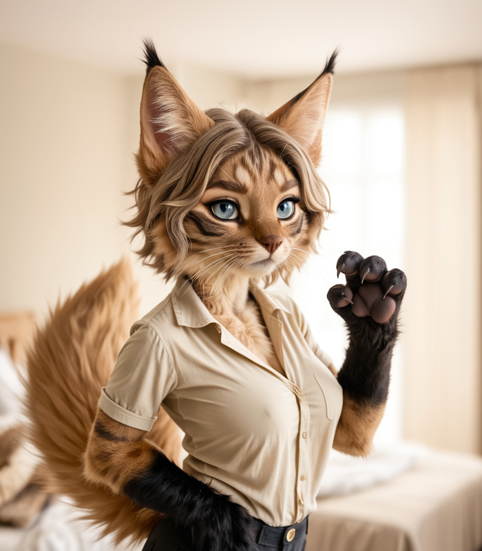 Furry art by Wolfmks #4231 - Series Furry Art by Wolfmks 4 series, 18+, My, Neural Network Content, Furry, Furry art, Neural network art, Stable diffusion 3, Furry cat, Furotica, Furotica female, Longpost, NSFW